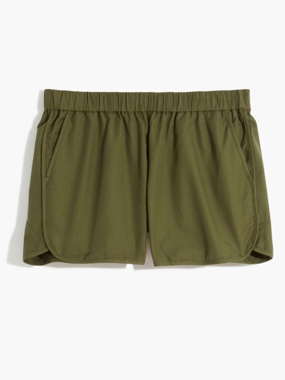 Madewell Pull-On Shorts Olive Green Elastic Waist Casual Lounge Size Medium